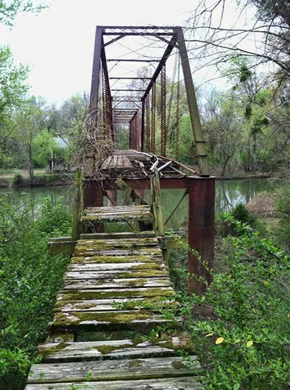 Abandoned bridge symbolizing fragile but intentional network connections in bLink WireGuard manager